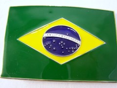 Flag of Brazil Yellow Green Rectangle Belt Buckle 3.5&Prime;x2.25&Prime;
