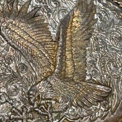 Ivan Western Eagle Belt Buckle Silver Gold Tone Floral Scrollwork Rope Border