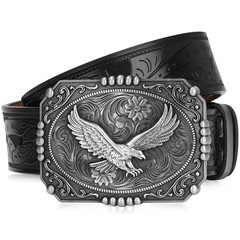 BISON DENIM Men&rsquo;s Western cowboy belt 41&Prime;-43&Prime;, Nk0064a-ds050-1bm-black