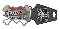Lucky 13 Belt Buckle Love Sucks Text New Original Officially Licensed Men Women