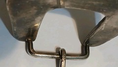 Vtg Alpaca Mexico Western Belt Buckle Keeper Set Floral Mixed Metal 1&Prime; Bar