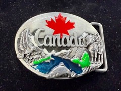 Canada Beautiful Country Commemorative Nature Wildlife Fish Scene Belt Buckle