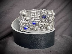 “Galaxy” Industrial Gothic Blue Stone Belt Buckle OOAK Darren McNeese