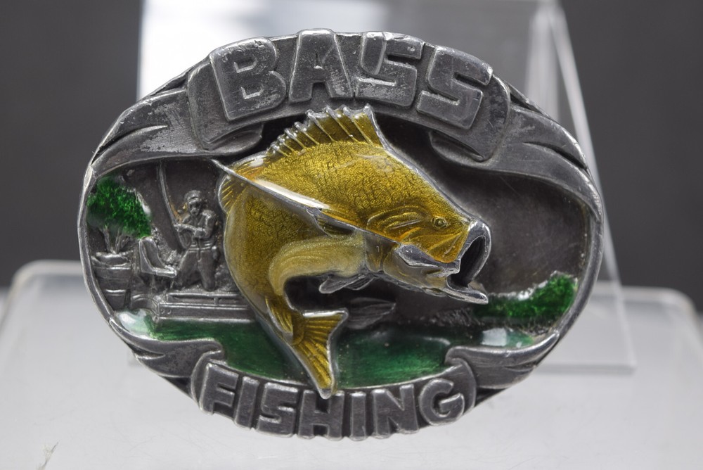 Siskiyou Bass Fishing Enamel & Metal Belt Buckle F-40