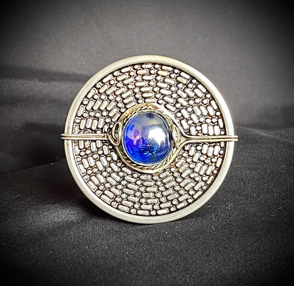Darren McNeese Archive Belt Buckle Blue Stone Peru Industrial Gothic Handmade