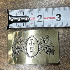 Dragon Brass Belt Buckle Western Cowboy With Initials ST Engraved