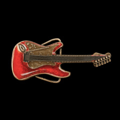 RED ELECTRIC GUITAR MUSIC BELT BUCKLE BUCKLES BOUCLE DE CEINTURE
