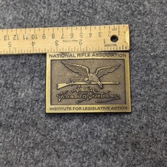 VINTAGE National Rifle Association NRA Belt Buckle America Founded By Gun Owners