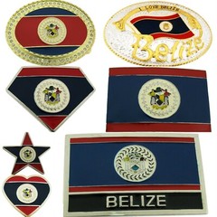 12 Pcs Belt Buckles Wholesale Lot Belize Central American Flag City Map Western