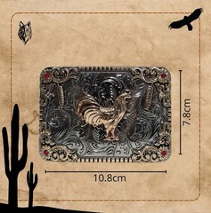 Mexican Gallo Chicken Charro Cowboy Belt Buckle Hebilla Vaquera Made In Mexico