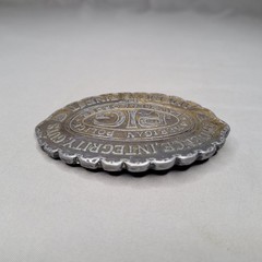 Vintage PIG American Police Belt Buckle Mens One Size Silver Law Order Oval
