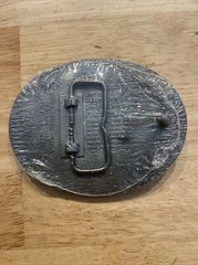 Hesston Vintage Rodeo Belt Buckle 1989 METAL Original Wrap National Finals NFR