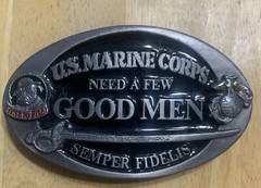 1987 US Marine Corps Need a Few Good Men Semper Fidelis Belt Buckle MADE IN USA