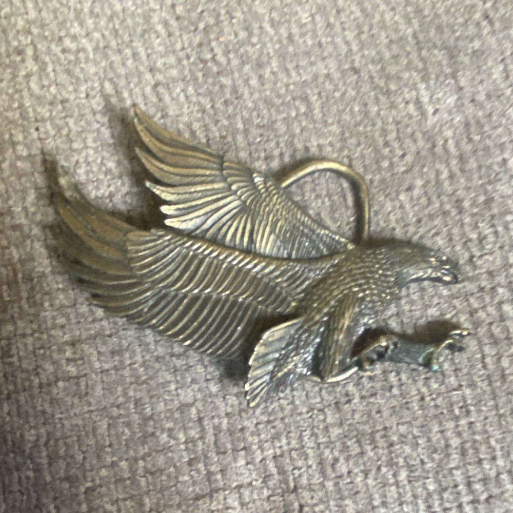 Men&rsquo;s Western Eagle Bird Belt Buckle Silver Tone Metal Antique Finish H506