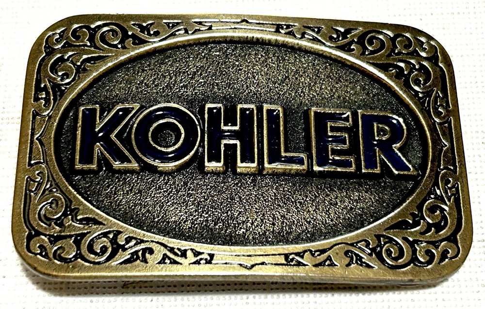 Vintage 1986 Kohler Limited Edition Brass Belt Buckle American Buckle Co USA NOS