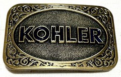 Vintage 1986 Kohler Limited Edition Brass Belt Buckle American Buckle Co USA NOS