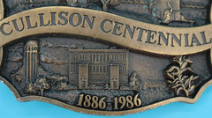 VTG 80s Cullison Kansas Centennial 1986 Western Commemorative Belt Buckle