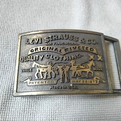 Vintage Levi Strauss & Co.Original Riveted Brass Belt Buckle Made in USA