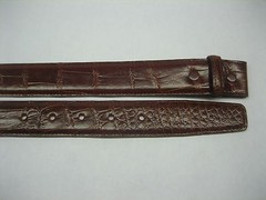 Sterling silver 925 buckle w/30 MM Genuine Alligator belt size 32 to 44 U.S.A.