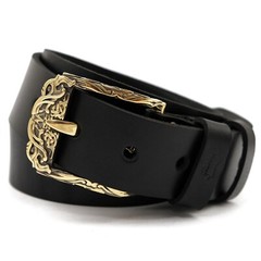 Brass belt buckle Odin&rsquo;s Wolves, pin type Old Norse Scandinavian Celtic buckle