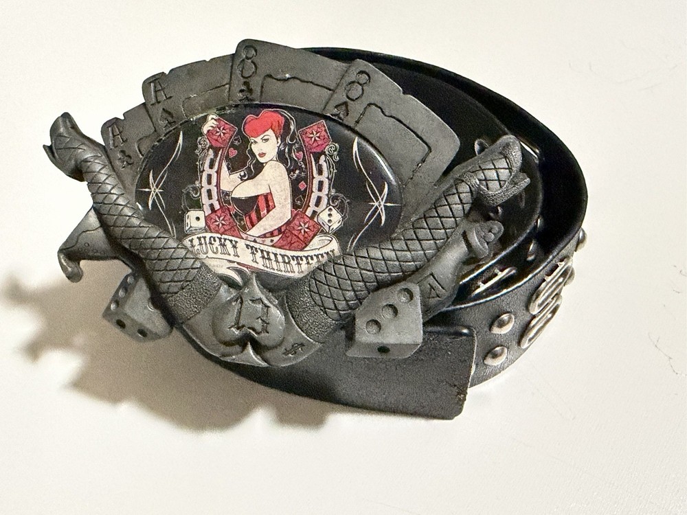 Lucky 13 Belt Buckle/Money Clip – Aces & Eights Officially Licensed with belt