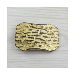 Vintage Yellow Textured Belt Buckle – Rustic Metal Buckle
