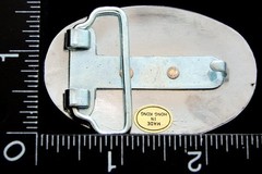 LK20152 *NOS* VINTAGE ***COVERED WAGON*** OVAL INTRICATE DESIGN BELT BUCKLE