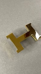 Gold H Buckle 40mm 1.5` Glossy Gold Hardware Belt Buckle