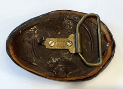 4” Wood Slice Vintage Belt Buckle Solid Brass Hardware Minimalist Nature Buckle