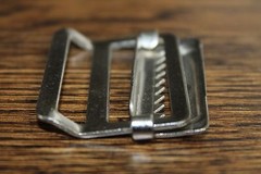 2 Nickel Metal slide ladder buckle with adjustable jaw 1 1/2&Prime; buckle