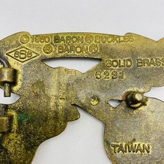 Vintage 1980 Solid Brass Baron Buckles Bluegrass Banjo & Guitar Mens Belt Buckle