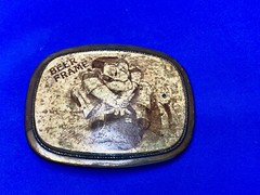 Beer Frame Bowling Novelty Cartoon Drawing Vintage Belt Buckle