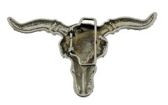 Bull Skull Longhorn Belt Buckle Western Cowboy Mens Costume Rodeo Rider Ox New