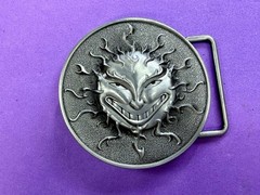 Flaming Sun Solar Flare Grinning Creepy Smile Novelty Belt Buckle by Buckle Rage