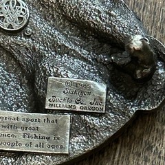Vintage 1985 Siskiyou Buckle Co Id Rather Be Fishing Trout Belt Buckle M-30