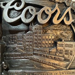 Vintage 1990 Coors Brewery Beer Americana Belt Buckle Bergamot Made in USA