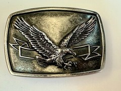 Patriotic American Eagle Flying Wings Wide Hunting Diving Metal Belt Buckle