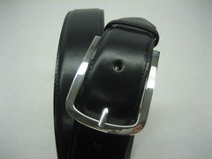 STERLING SILVER 925 BUCKLE & GENUINE CALF SKIN LEATHER 1-3/8&Prime; BELT MADE IN USA