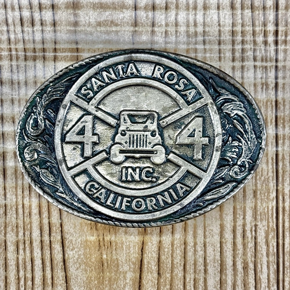 Vintage 1.5&Prime; JEEP Solid Bronze 4×4 Inc Belt Buckle Brass Santa Rosa California
