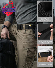 Tactical Belt Men – 1.5&Prime; Stretch Work Belt With Zinc Alloy Buckle | Quick
