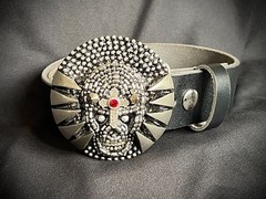 “War Cry: The Iron Martyr” Skull Gothic Ind. Belt Buckle OOAK Darren McNeese