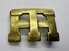 Tommy Hilfiger Monogram TH American Clothing Brand Apparel BrassTone Belt Buckle
