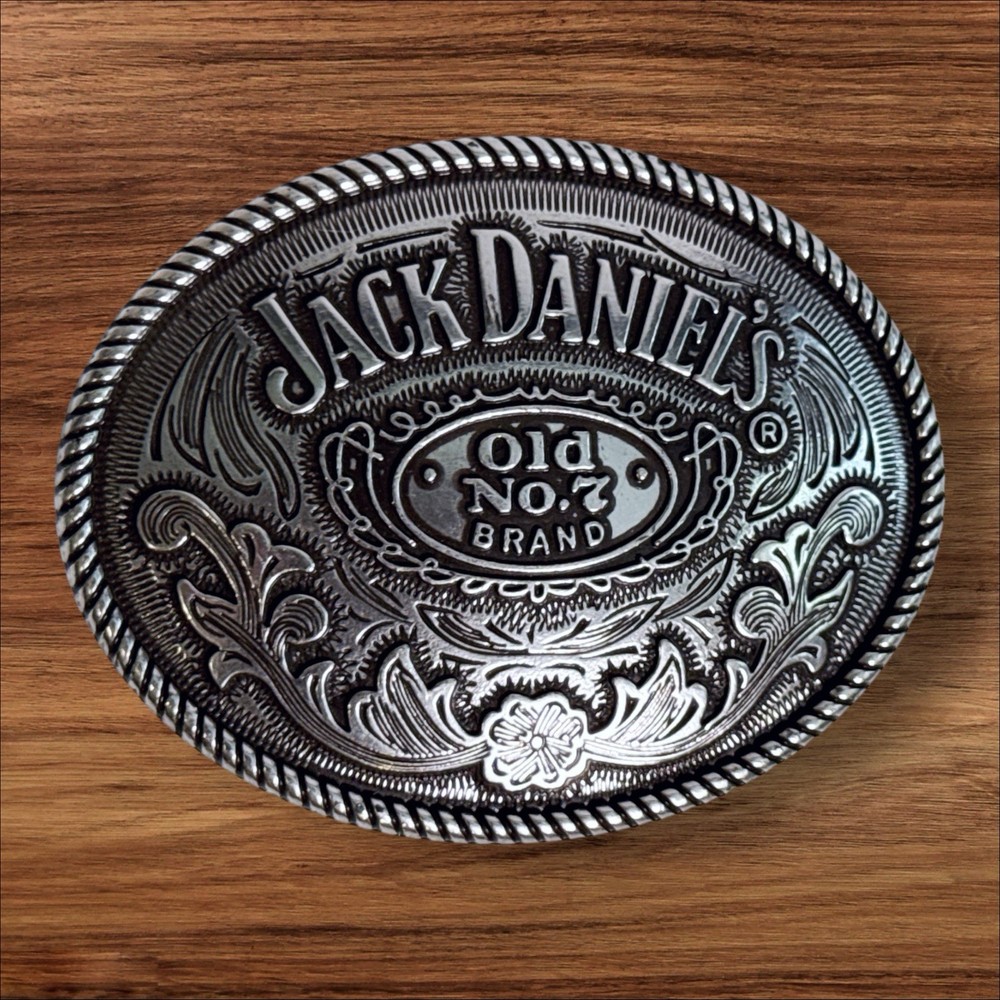NEW/VINTAGE 2005 JACK DANIELS OLD NO.7 WHISKEY WESTERN BELT BUCKLE SILVER 5008JD