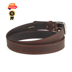 ARIAT Men&rsquo;s Copper Full-Grain Leather Belt with 34 (32-34&Prime; Waist),