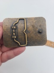 Vintage Mitsubishi Excavator Belt Buckle Construction Heavy Equipment USA