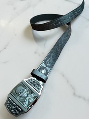 Men’s Belt w/ Lighter Buckle Skull Western Belt 32–40 Gift for Him