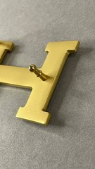 Gold H Shape Belt Buckle Brushed Gold Metal Hardware Statement Buckle