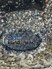 Vintage Large Silver Alligator Buckle and Black Alligator Belt Size S Small