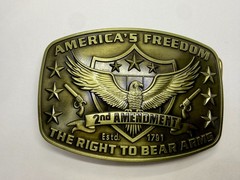 America&rsquo;s Freedom Right To Bear Arms 2nd Amendment Belt Buckle In New Condition