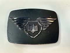 Chrome Brand Eagle Wings Wide Theme Black Color Belt Buckle
